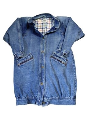 Be In The Current Seen Womens Long Denim Jacket With Flannel Lining Size 18W